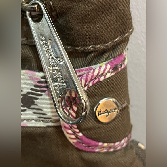 Thirty-One Brown‎ Expandable Adjustable Strap Crossbody Brown and Pink Plaid - Picture 11 of 13